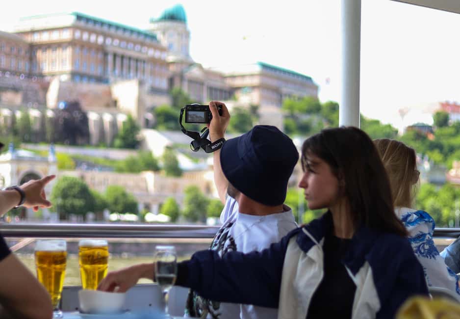 Budapest: Pizza Cruise - Inside vs. Outside Seating on the Two-Deck Boat