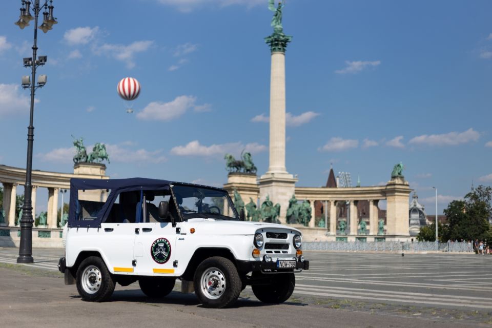 Iconic Budapest tour with Classic Russian Jeep and G-Wagon - Heroes’ Square and Margaret Bridge: Monuments Plus a Break From the Road